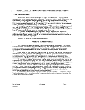 Patient Consent Form for HIPAA Compliance