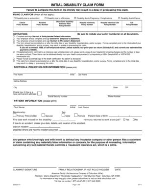Initial Disability Claim Form