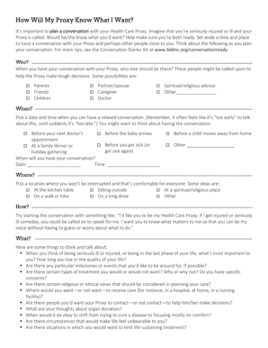 Health Care Proxy Planning Guide
