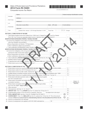Rhode Island 2014 Form RI-1040C Composite Income Tax Return