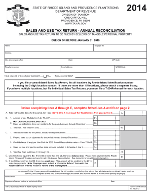 Rhode Island Sales and Use Tax Return
