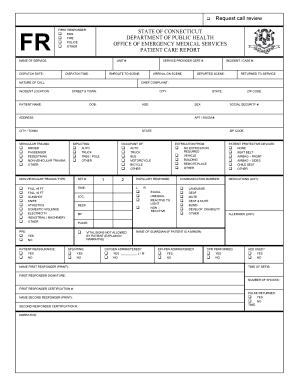 Connecticut First Responder Patient Care Report