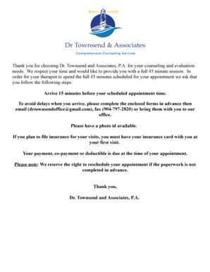 Patient Information Form for Counseling