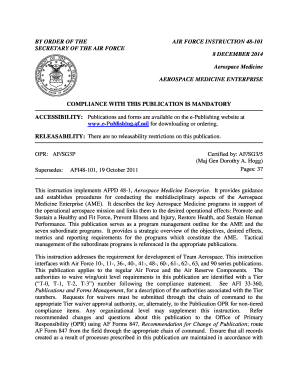 Fillable Online AIR FORCE INSTRUCTION 48-101 Fax Email Print - pdfFiller