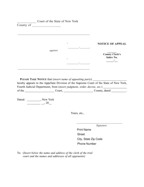 New York Notice of Appeal