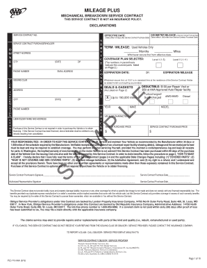 Mileage Plus Mechanical Breakdown Service Contract
