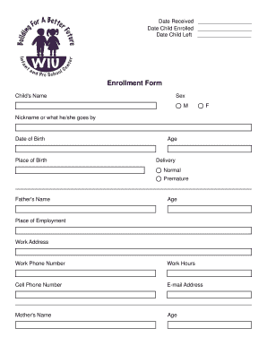 Child Enrollment Form