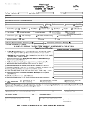 Mississippi Partnership Income Tax Return