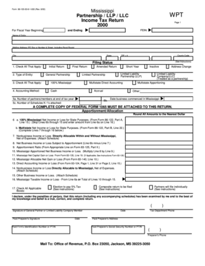 Mississippi Partnership Income Tax Return