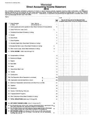 Mississippi Direct Accounting Income Statement