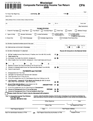 Mississippi Composite Partnership Income Tax Return