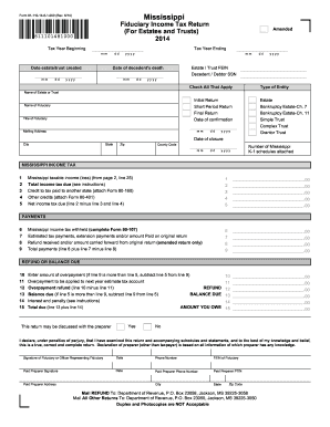 Mississippi Fiduciary Income Tax Return