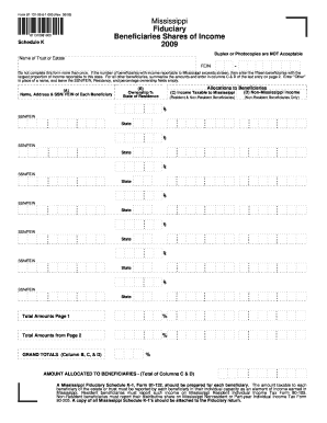 Mississippi Fiduciary Schedule K 2009