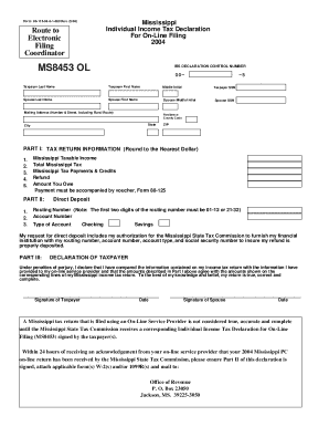 Mississippi Individual Income Tax Declaration