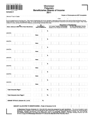 Mississippi Fiduciary Schedule K 2011
