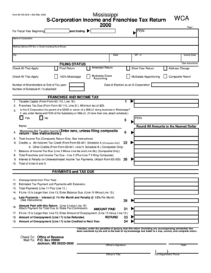 Mississippi S-Corporation Income and Franchise Tax Return