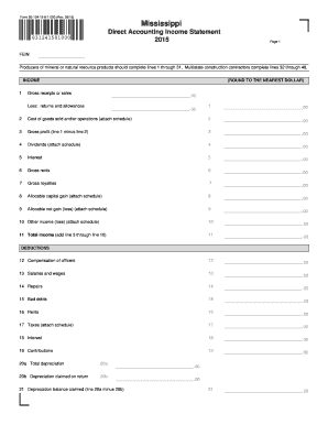 Mississippi Direct Accounting Income Statement