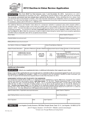 California Decline-in-Value Review Application