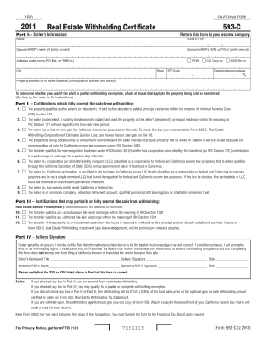 California Real Estate Withholding Certificate