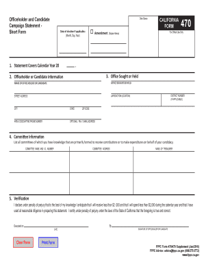 California Form 470 Campaign Statement