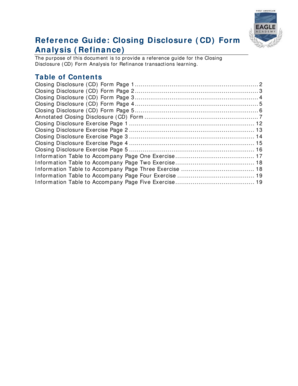 Reference Guide Closing Disclosure (CD) Form