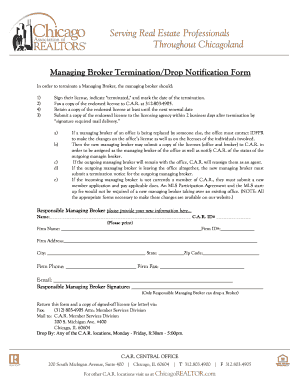 Managing Broker Termination Form