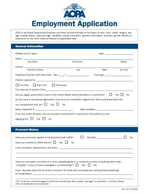 AOPA Employment Application Form