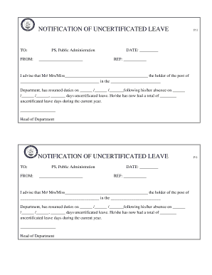 Notification of Uncertificated Leave