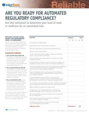 Automated Regulatory Compliance Worksheet