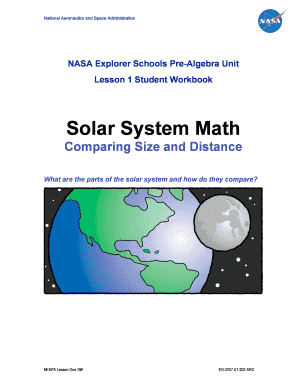 NASA Explorer Schools Pre-Algebra Unit Student Workbook