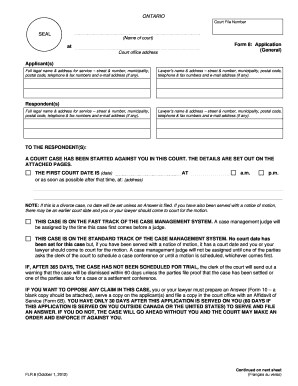 Ontario Form 8: Application