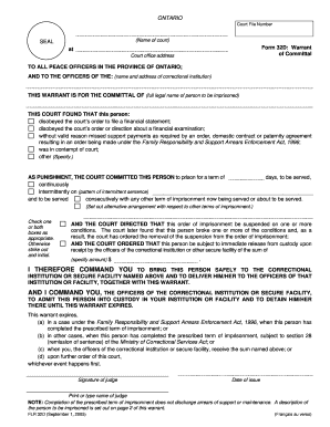 Ontario Warrant of Committal Form 32D