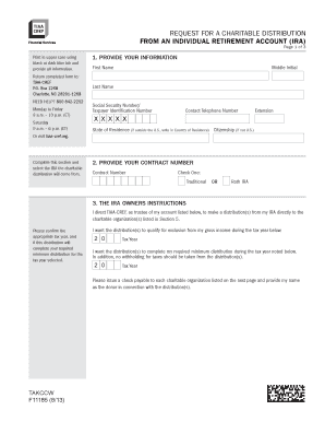 Request for Charitable Distribution from IRA