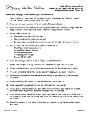 Children's Lawyer Intake Form