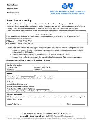 Breast Cancer Screening Form