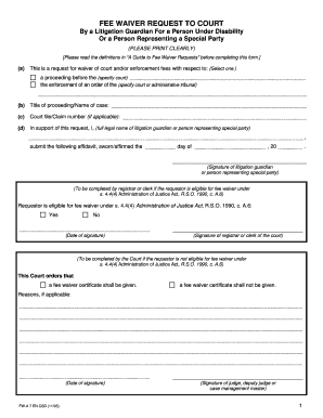 Fee Waiver Request to Court