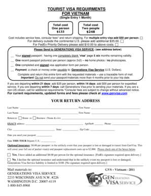 Vietnam Tourist Visa Application