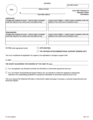 Ontario Court Direction to Request Further Information