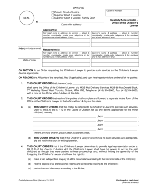 Ontario Custody Access Order