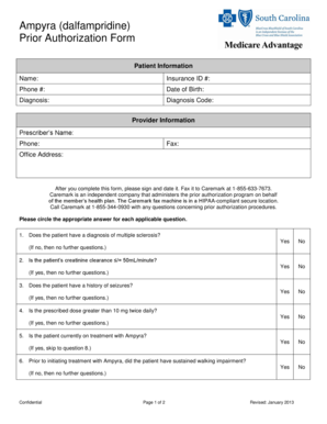 Ampyra Prior Authorization Form