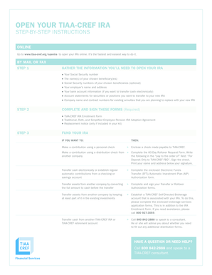 TIAA-CREF IRA Enrollment Instructions