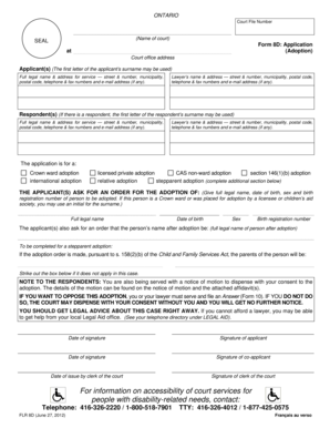 Ontario Form 8D: Adoption Application