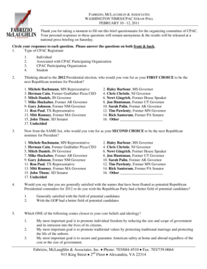 CPAC Straw Poll Questionnaire