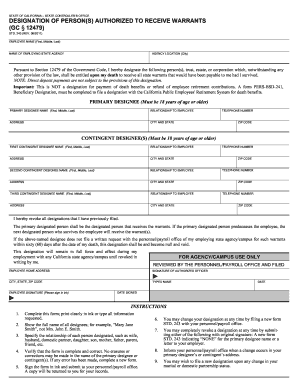 California Warrant Designation Form