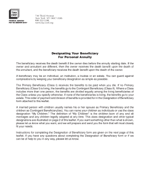 Designating Your Beneficiary for Personal Annuity