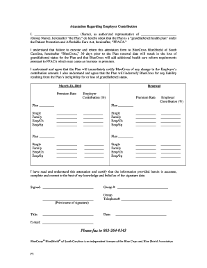 Attestation Regarding Employer Contribution