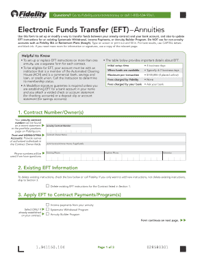 Electronic Funds Transfer Annuity Form