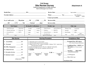 California Site Review Survey Form