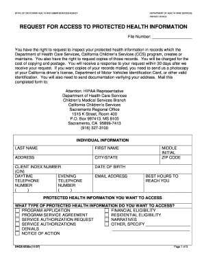 California Health Information Access Request Form