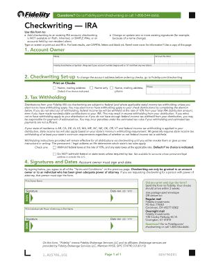 IRA Checkwriting Authorization Form